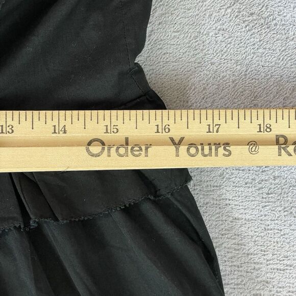 J. Crew Ruffle Sleeve Voile Dress Women's S Black 100% Cotton V-Neck A-Line - Picture 14 of 16